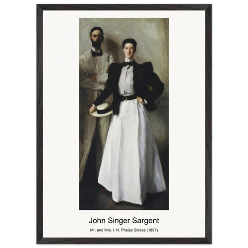 Mr. and Mrs. I. N. Phelps Stokes (1897) by John Singer Sargent. Archival Print on Museum Quality Matte Paper. Premium Wood Framed Wall Art. Original Aspect Ratio