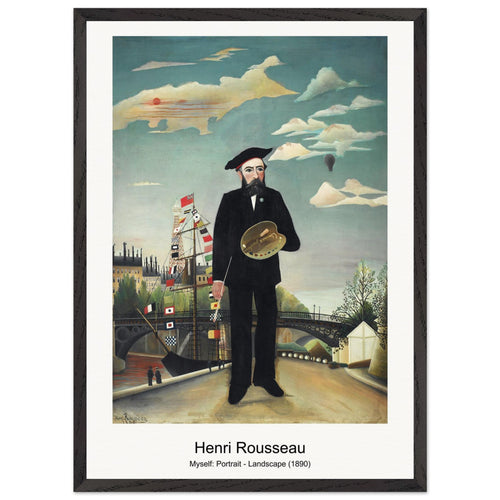 Myself: Portrait - Landscape (1890) by Henri Rousseau. Archival Print on Museum Quality Matte Paper. Premium Wood Framed Wall Art. Optimised Aspect Ratio.