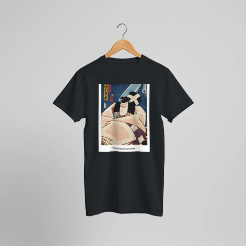 Portraits of an Actor (1835-1900) by Toyohara Kunichika. Custom Print on a 100% Airlume Combed and Ring-Spun Cotton Unisex Crewneck T-shirt Optimised Aspect Ratio.