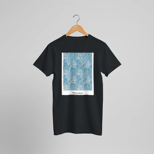 Jasmine (1880) by William Morris. Custom Print on a 100% Airlume Combed and Ring-Spun Cotton Unisex Crewneck T-shirt Optimised Aspect Ratio.