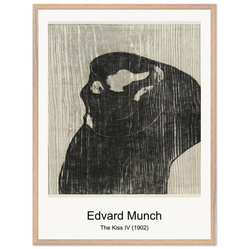 The Kiss IV (1902) by Edvard Munch. Archival Print on Museum Quality Matte Paper. Premium Wood Framed Wall Art. Optimised Aspect Ratio.