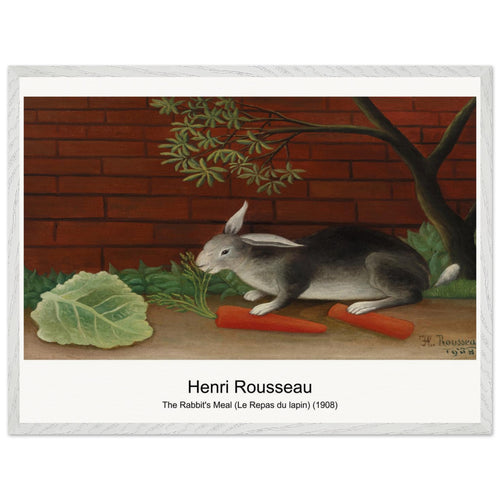 The Rabbit's Meal (Le Repas du lapin) (1908) by Henri Rousseau. Archival Print on Museum Quality Matte Paper. Premium Wood Framed Wall Art. Optimised Aspect Ratio.