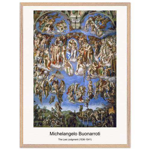 The Last Judgment (1536-1541) by Michelangelo Buonarroti. Archival Print on Museum Quality Matte Paper. Premium Wood Framed Wall Art. Optimised Aspect Ratio.