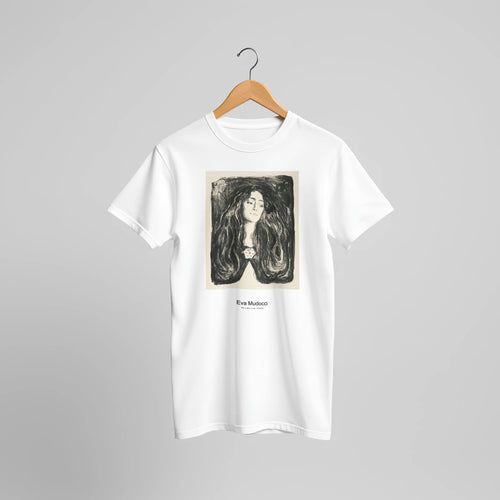 The Brooch (1903) by Eva Mudocci. Custom Print on a 100% Airlume Combed and Ring-Spun Cotton Unisex Crewneck T-shirt Original Aspect Ratio