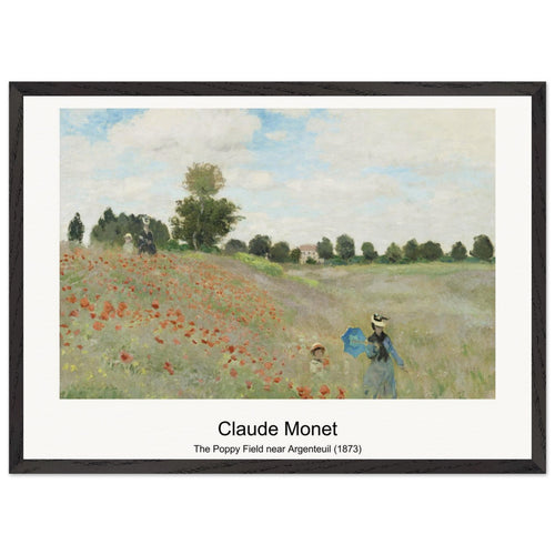 The Poppy Field near Argenteuil (1873) by Claude Monet. Archival Print on Museum Quality Matte Paper. Premium Wood Framed Wall Art. Original Aspect Ratio
