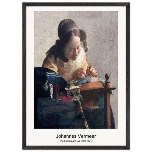 The Lacemaker (ca. 1669-1671) by Johannes Vermeer. Archival Print on Museum Quality Matte Paper. Premium Wood Framed Wall Art. Optimised Aspect Ratio.
