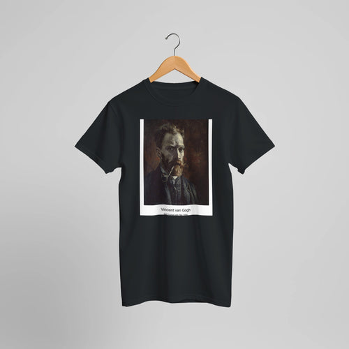 The Parsonage Garden at Nuenen (1884) by Vincent van Gogh. Custom Print on a 100% Airlume Combed and Ring-Spun Cotton Unisex Crewneck T-shirt Optimised Aspect Ratio.