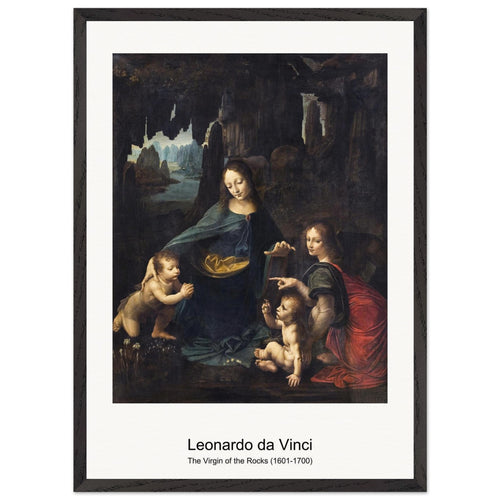 The Virgin of the Rocks (1601-1700) by Leonardo da Vinci. Archival Print on Museum Quality Matte Paper. Premium Wood Framed Wall Art. Original Aspect Ratio