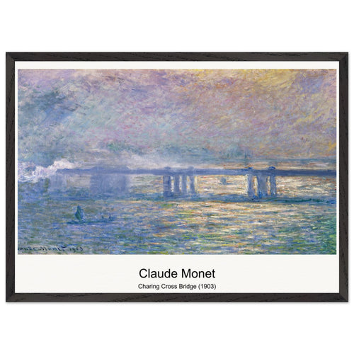 Charing Cross Bridge (1903) by Claude Monet. Archival Print on Museum Quality Matte Paper. Premium Wood Framed Wall Art. Optimised Aspect Ratio.