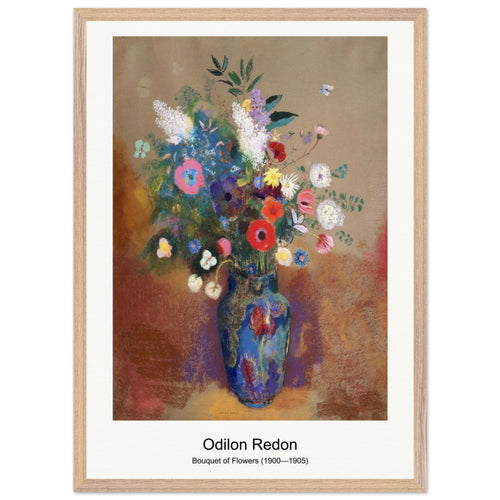Bouquet of Flowers (1900—1905) by Odilon Redon. Archival Print on Museum Quality Matte Paper. Premium Wood Framed Wall Art. Optimised Aspect Ratio.