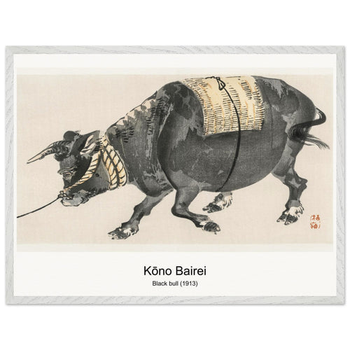 Black bull (1913) by Kōno Bairei. Archival Print on Museum Quality Matte Paper. Premium Wood Framed Wall Art. Optimised Aspect Ratio.