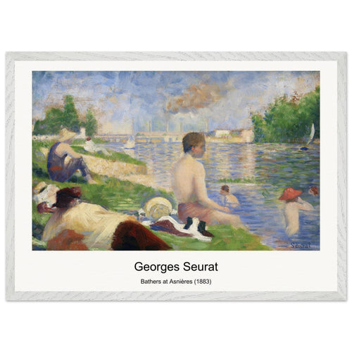 Bathers at Asnières (1883) by Georges Seurat. Archival Print on Museum Quality Matte Paper. Premium Wood Framed Wall Art. Original Aspect Ratio