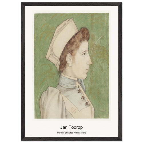 Portrait of Nurse Nelly (1894) by Jan Toorop. Archival Print on Museum Quality Matte Paper. Premium Wood Framed Wall Art. Optimised Aspect Ratio.