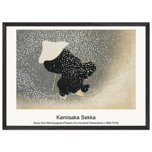 Snow from Momoyogusa-Flowers of a Hundred Generations (1909-1910) by Kamisaka Sekka. Archival Print on Museum Quality Matte Paper. Premium Wood Framed Wall Art. Original Aspect Ratio