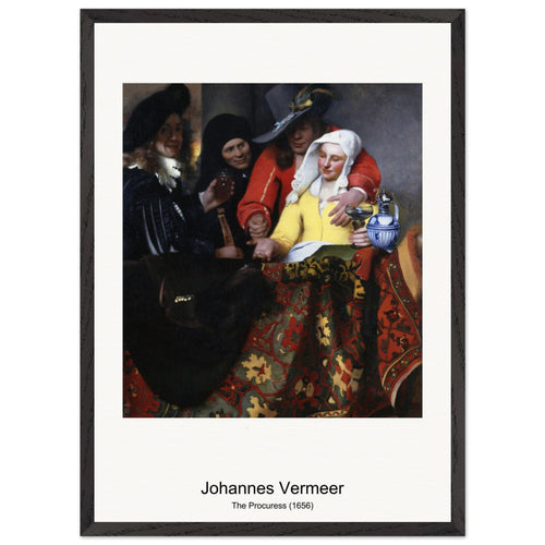 The Procuress (1656) by Johannes Vermeer. Archival Print on Museum Quality Matte Paper. Premium Wood Framed Wall Art. Original Aspect Ratio