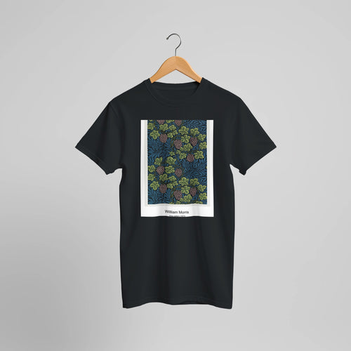 Tulip (1834-1896) by William Morris. Custom Print on a 100% Airlume Combed and Ring-Spun Cotton Unisex Crewneck T-shirt Optimised Aspect Ratio.