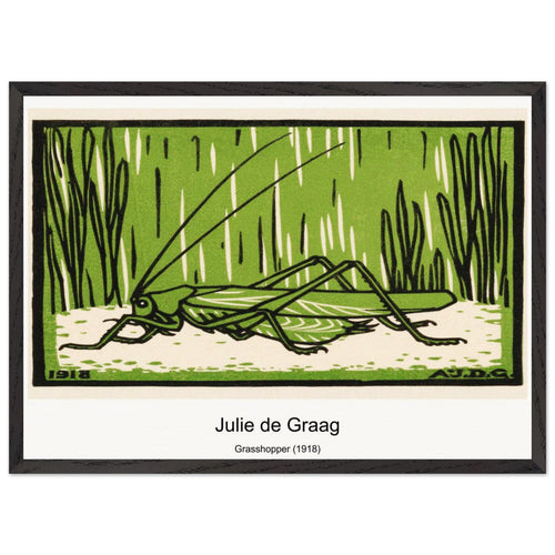 Grasshopper (1918) by Julie de Graag. Archival Print on Museum Quality Matte Paper. Premium Wood Framed Wall Art. Optimised Aspect Ratio.