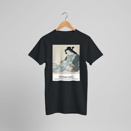 Momoyogusa-Flowers of a Hundred Generations (1909) by Kamisaka Sekka. Custom Print on a 100% Airlume Combed and Ring-Spun Cotton Unisex Crewneck T-shirt Optimised Aspect Ratio.