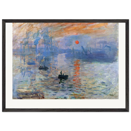 Impression, Sunrise (1872) by Claude Monet. Archival Print on Museum Quality Matte Paper. Premium Wood Framed Wall Art. Original Aspect Ratio