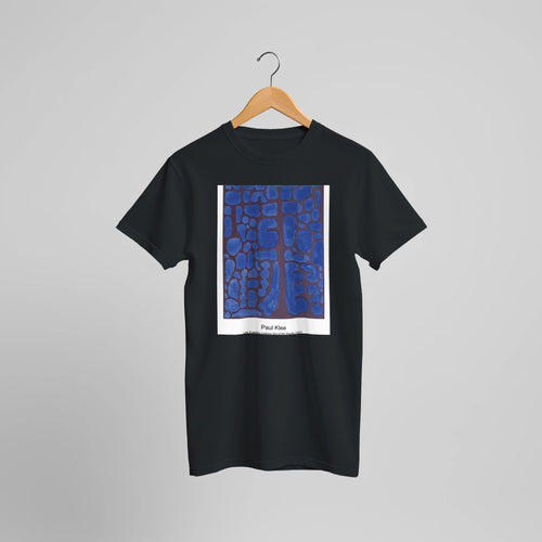Temple Gardens (1920) by Paul Klee. Custom Print on a 100% Airlume Combed and Ring-Spun Cotton Unisex Crewneck T-shirt Optimised Aspect Ratio.