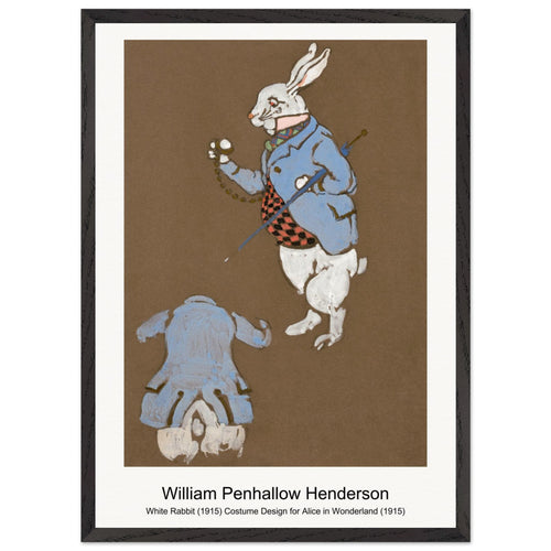 White Rabbit (1915) Costume Design for Alice in Wonderland (1915) by William Penhallow Henderson. Archival Print on Museum Quality Matte Paper. Premium Wood Framed Wall Art. Optimised Aspect Ratio.