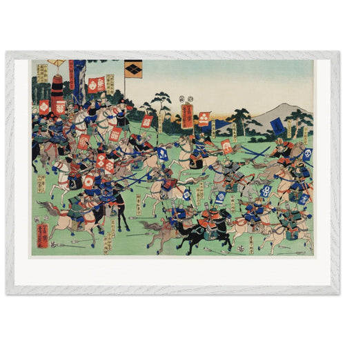 Kawanakajima no Kassen (1798-1861) by Utagawa Kuniyoshi. Archival Print on Museum Quality Matte Paper. Premium Wood Framed Wall Art. Original Aspect Ratio
