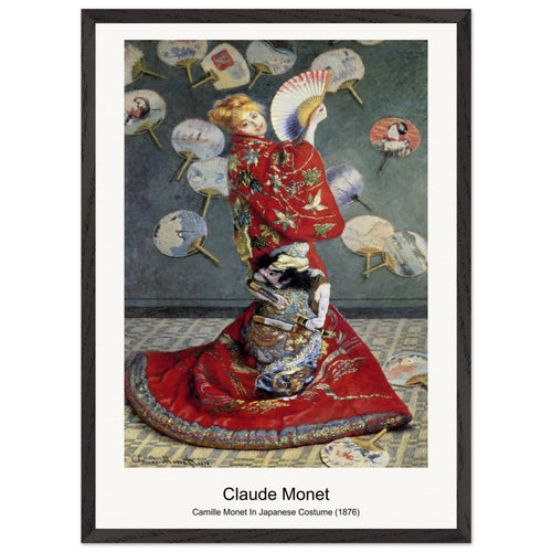 Camille Monet In Japanese Costume (1876) by Claude Monet. Archival Print on Museum Quality Matte Paper. Premium Wood Framed Wall Art. Optimised Aspect Ratio.
