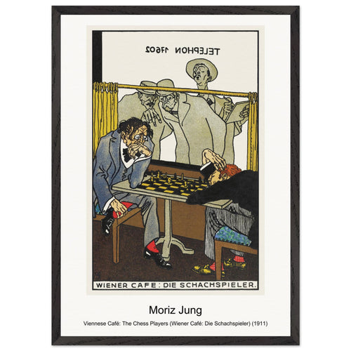 Viennese Café: Carambole (Wiener Café: Carabol) (1911) by Moriz Jung. Archival Print on Museum Quality Matte Paper. Premium Wood Framed Wall Art. Original Aspect Ratio