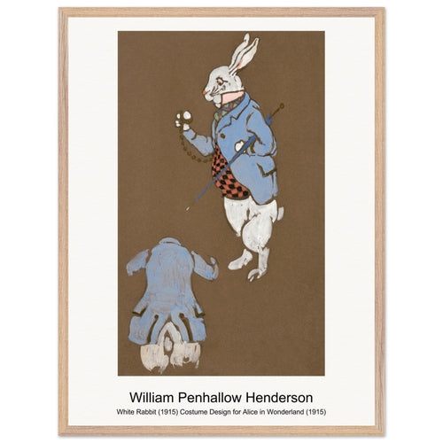 White Rabbit (1915) Costume Design for Alice in Wonderland (1915) by William Penhallow Henderson. Archival Print on Museum Quality Matte Paper. Premium Wood Framed Wall Art. Original Aspect Ratio
