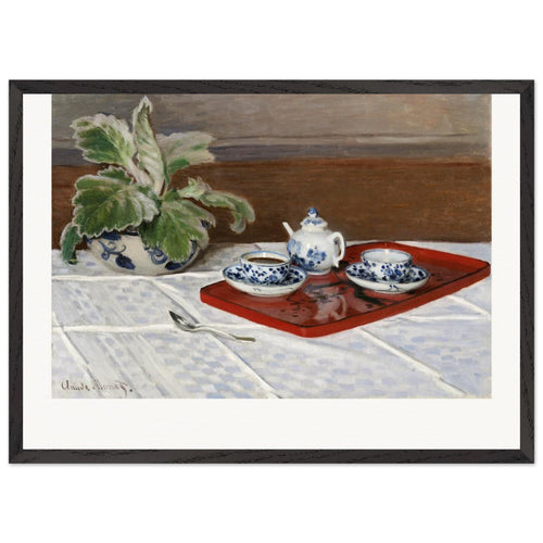 Still Life, Tea Service (1872) by Claude Monet. Archival Print on Museum Quality Matte Paper. Premium Wood Framed Wall Art. Original Aspect Ratio