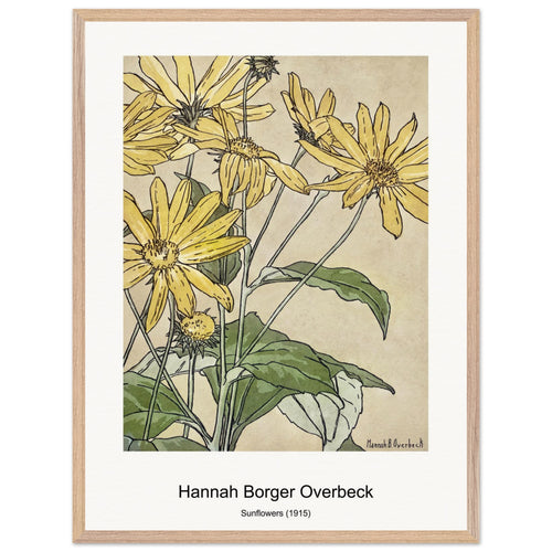 Sunflowers (1915) by Hannah Borger Overbeck. Archival Print on Museum Quality Matte Paper. Premium Wood Framed Wall Art. Original Aspect Ratio