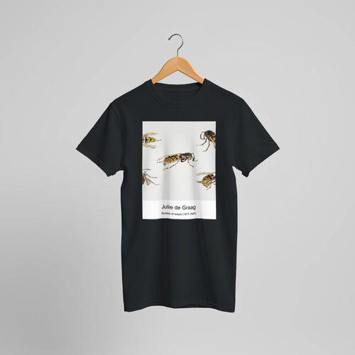 Studies of wasps (1877-1924) by Julie de Graag. Custom Print on a 100% Airlume Combed and Ring-Spun Cotton Unisex Crewneck T-shirt Optimised Aspect Ratio.