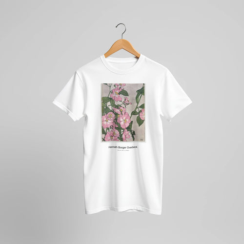 Prairie Rose (1915) by Hannah Borger Overbeck. Custom Print on a 100% Airlume Combed and Ring-Spun Cotton Unisex Crewneck T-shirt Original Aspect Ratio