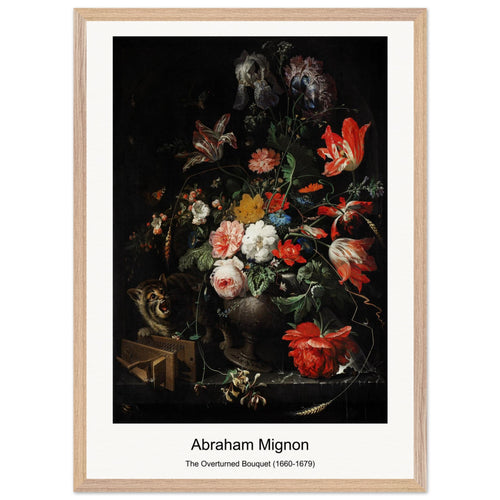 The Overturned Bouquet (1660-1679) by Abraham Mignon. Archival Print on Museum Quality Matte Paper. Premium Wood Framed Wall Art. Optimised Aspect Ratio.