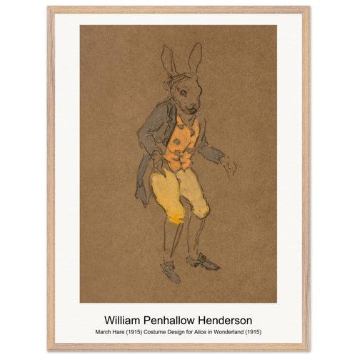 March Hare (1915) Costume Design for Alice in Wonderland (1915) by William Penhallow Henderson. Archival Print on Museum Quality Matte Paper. Premium Wood Framed Wall Art. Optimised Aspect Ratio.