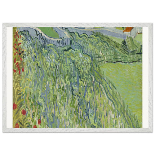 Vineyards at Auvers (1890) by Vincent van Gogh. Archival Print on Museum Quality Matte Paper. Premium Wood Framed Wall Art. Optimised Aspect Ratio.