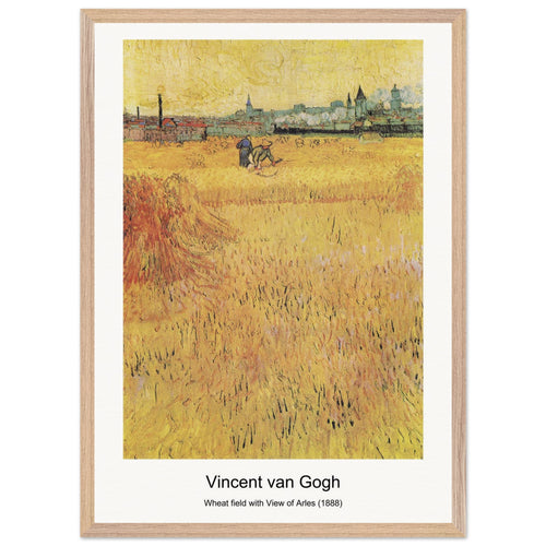 Wheat field with View of Arles (1888) by Vincent van Gogh. Archival Print on Museum Quality Matte Paper. Premium Wood Framed Wall Art. Optimised Aspect Ratio.
