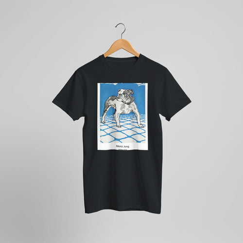 The Creation of Adam (1511-1512) by Michelangelo Buonarroti. Custom Print on a 100% Airlume Combed and Ring-Spun Cotton Unisex Crewneck T-shirt Optimised Aspect Ratio.