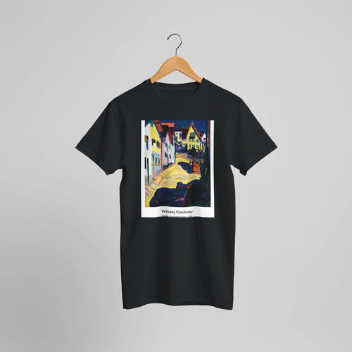 Kleine Welten VII (Small Worlds VII) (1922) by Wassily Kandinsky. Custom Print on a 100% Airlume Combed and Ring-Spun Cotton Unisex Crewneck T-shirt Optimised Aspect Ratio.