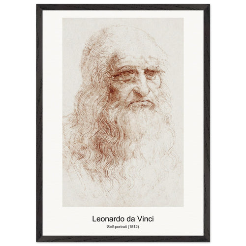 Self-portrait (1512) by Leonardo da Vinci. Archival Print on Museum Quality Matte Paper. Premium Wood Framed Wall Art. Original Aspect Ratio