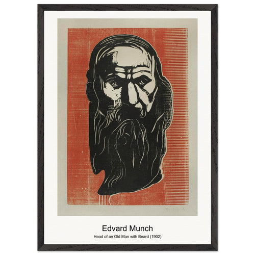 Head of an Old Man with Beard (1902) by Edvard Munch. Archival Print on Museum Quality Matte Paper. Premium Wood Framed Wall Art. Optimised Aspect Ratio.