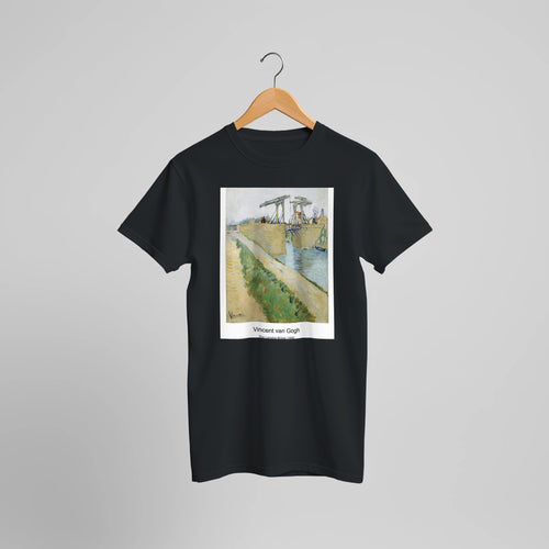 Lilac Bush (1889) by Vincent van Gogh. Custom Print on a 100% Airlume Combed and Ring-Spun Cotton Unisex Crewneck T-shirt Optimised Aspect Ratio.