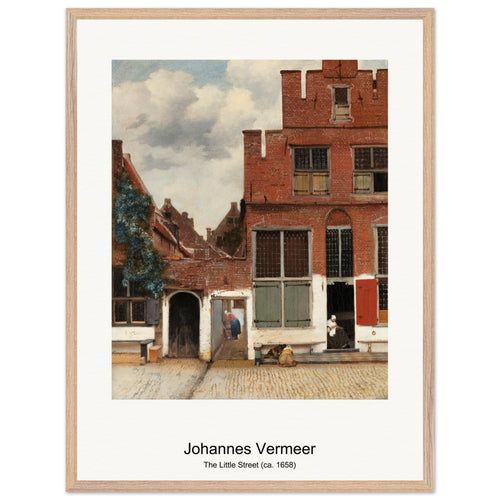 The Little Street (ca. 1658) by Johannes Vermeer. Archival Print on Museum Quality Matte Paper. Premium Wood Framed Wall Art. Original Aspect Ratio