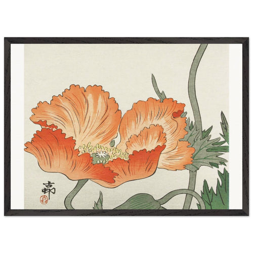 Two Mallards near a Snow-Covered Lotus (1925 - 1936) by Ohara Koson. Archival Print on Museum Quality Matte Paper. Premium Wood Framed Wall Art. Optimised Aspect Ratio.