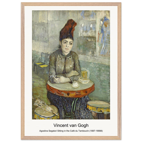Agostina Segatori Sitting in the Café du Tambourin (1887-18888) by Vincent van Gogh. Archival Print on Museum Quality Matte Paper. Premium Wood Framed Wall Art. Optimised Aspect Ratio.