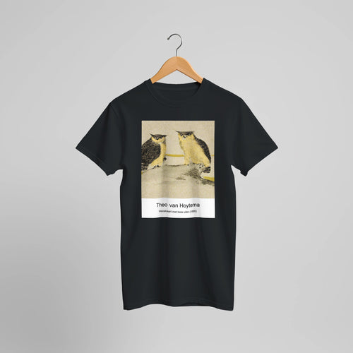 Dood roodborstje (1895) by Theo van Hoytema. Custom Print on a 100% Airlume Combed and Ring-Spun Cotton Unisex Crewneck T-shirt Optimised Aspect Ratio.