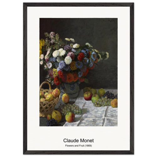 Flowers and Fruit (1869) by Claude Monet. Archival Print on Museum Quality Matte Paper. Premium Wood Framed Wall Art. Optimised Aspect Ratio.