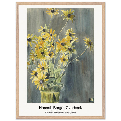 Vase with Blackeyed Susans (1915) by Hannah Borger Overbeck. Archival Print on Museum Quality Matte Paper. Premium Wood Framed Wall Art. Optimised Aspect Ratio.