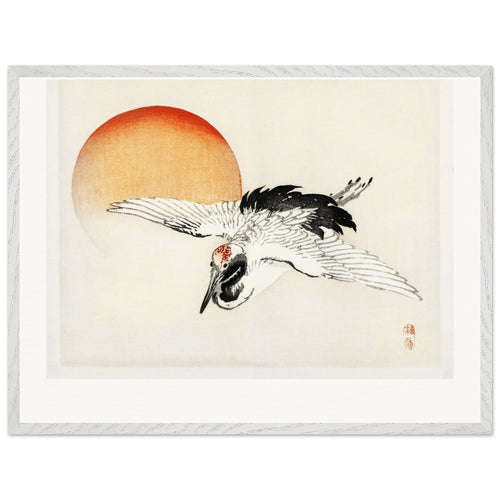 Flying crane (1913) by Kōno Bairei. Archival Print on Museum Quality Matte Paper. Premium Wood Framed Wall Art. Original Aspect Ratio