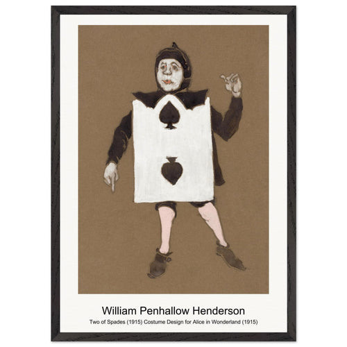 Two of Spades (1915) Costume Design for Alice in Wonderland (1915) by William Penhallow Henderson. Archival Print on Museum Quality Matte Paper. Premium Wood Framed Wall Art. Optimised Aspect Ratio.